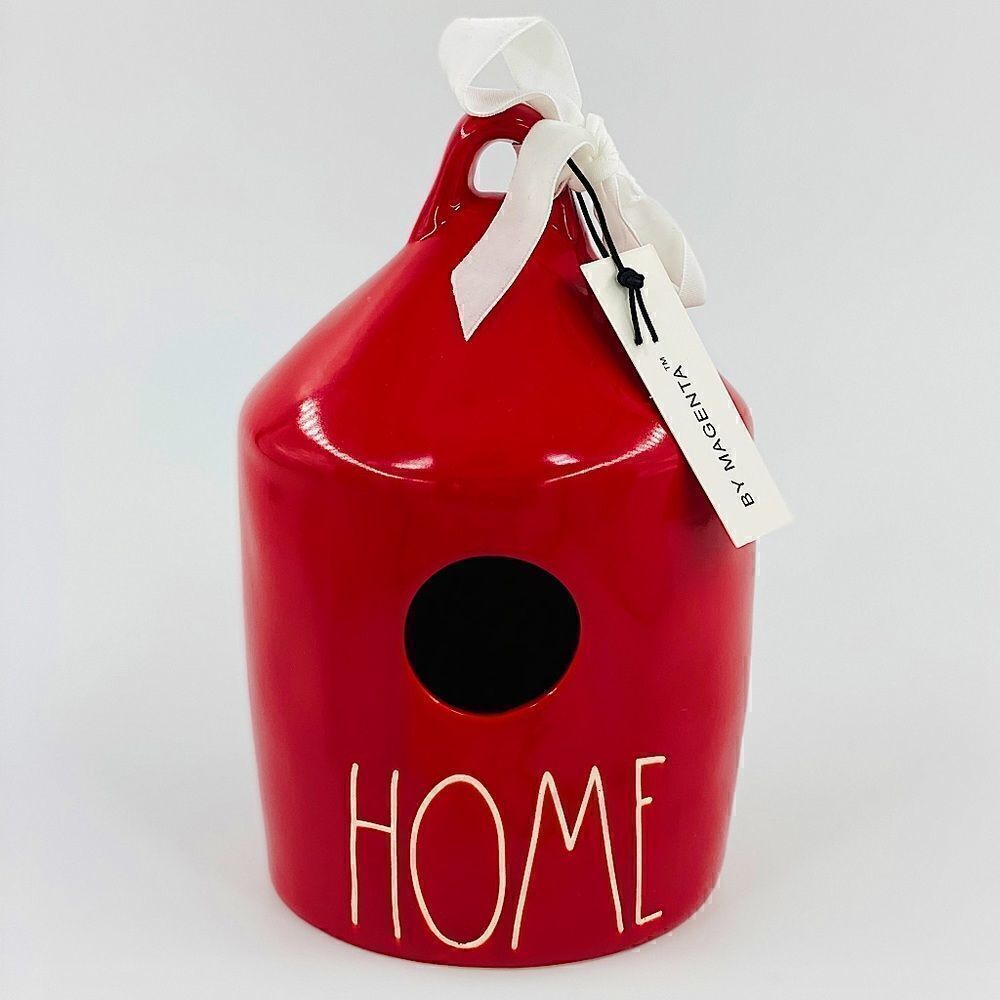Rae Dunn Red Home Bird Feeder New